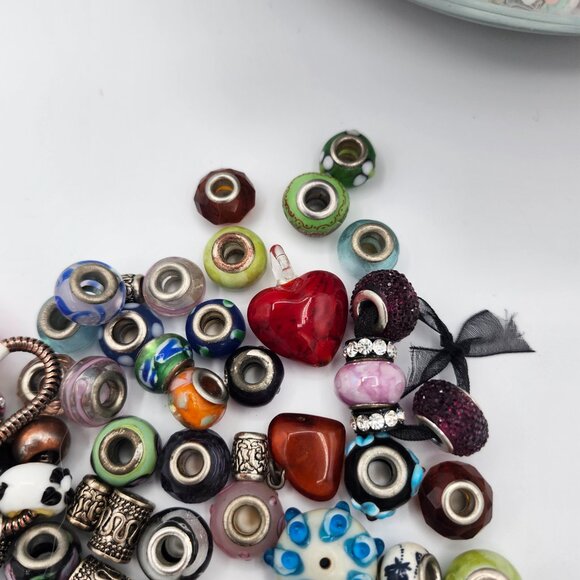 Huge Mixed Bead Lot – Glass, Stone, Acrylic, Charms & Lampwork – Jewelry Making - Picture 4 of 9